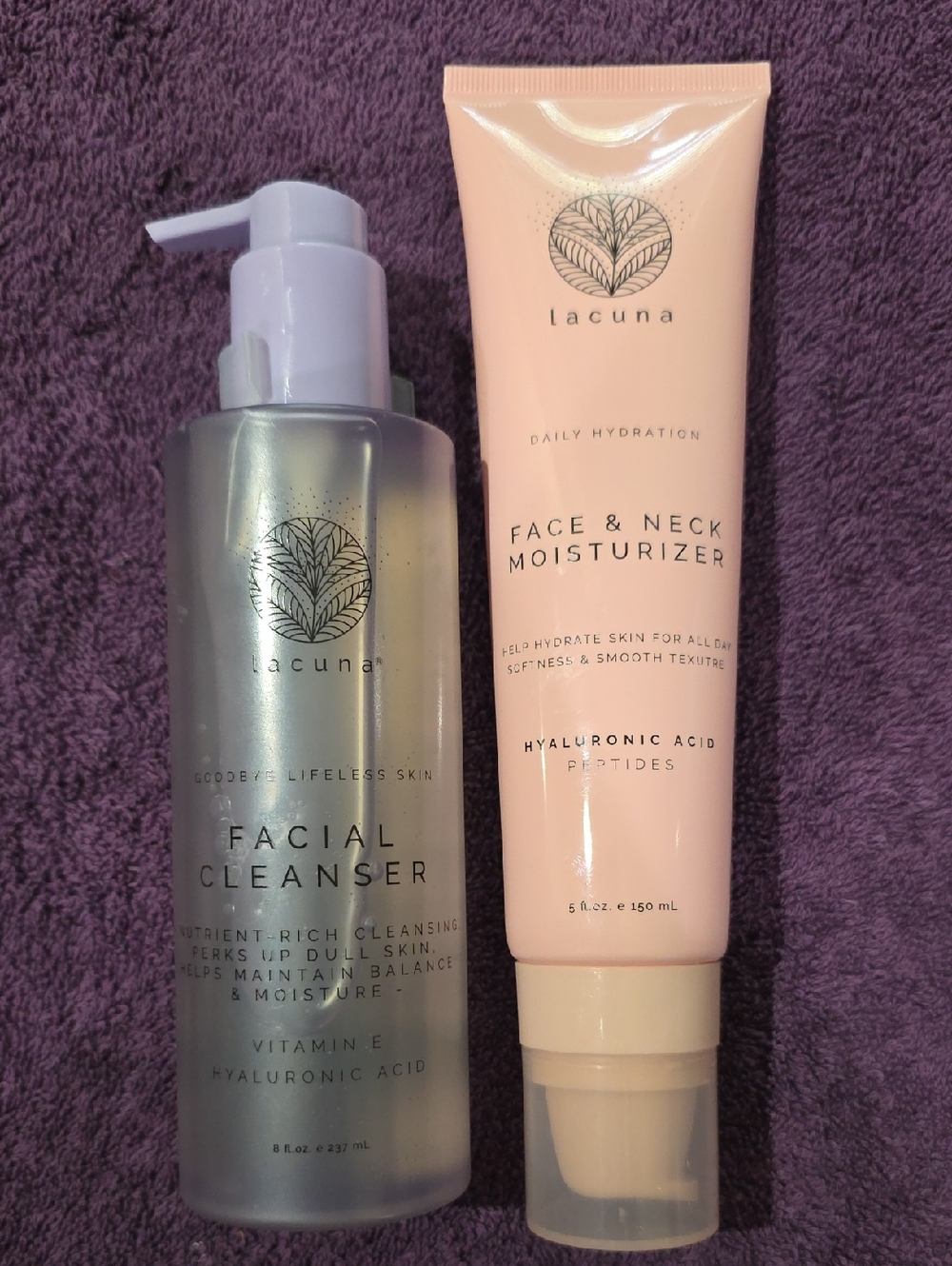 Lacuna Pink Face & Neck Moisturizer And Cleanser Bundle